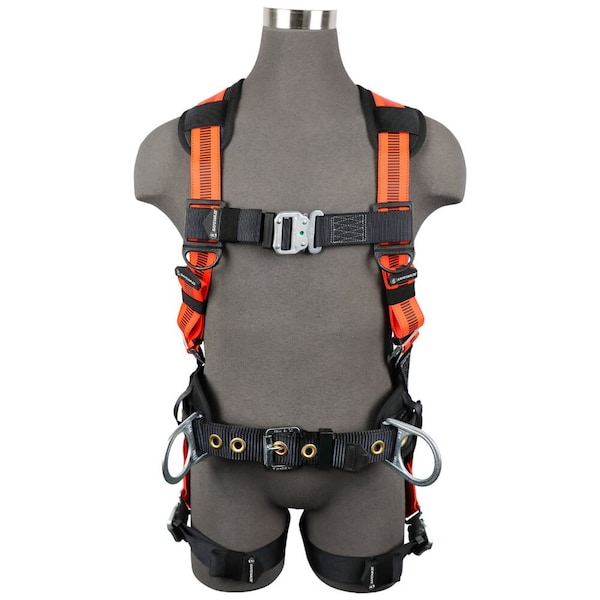 Safewaze V-Line Construction Harness: 3D, QC Chest, QC Legs, M - FS99160-E-QC-M
