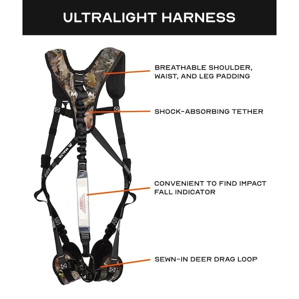 Malta Dynamics Ultralight Youth UltraLight Harness Kit, M, 50 - 130 lb, Quick-Connect Chest/ - HE2104
