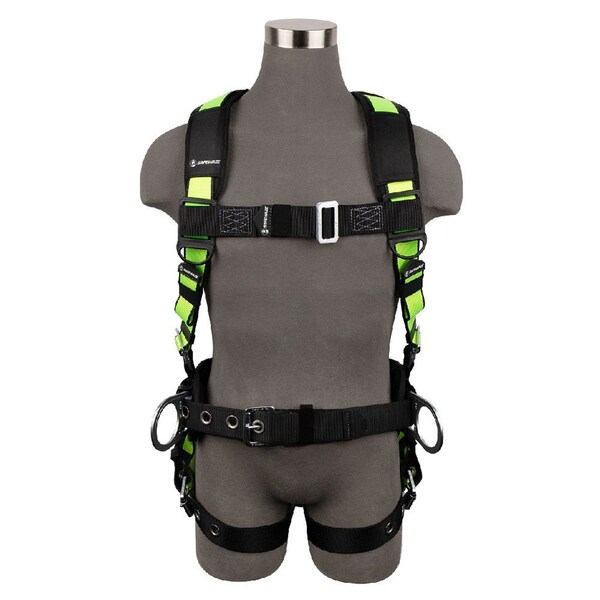 Safewaze PRO Construction Harness: 3D, MB Chest, TB Legs, Fixed Waist Pad - FS170