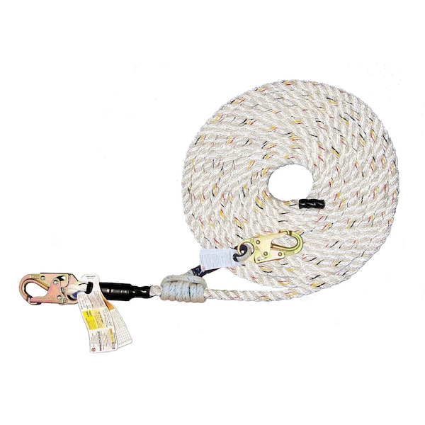 Super Anchor Safety 25ft Value 5/8" 3-Strand Lifeline w/Snaphook +No. 4015-V ValueGrab. Retail Box - 4021-25V