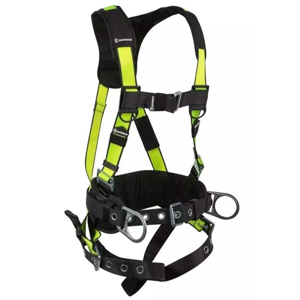 Safewaze PRO Construction Retrieval Harness: 3D, Shoulder D, Fixed Waist Pad, MB Chest, TB Legs - PRO48