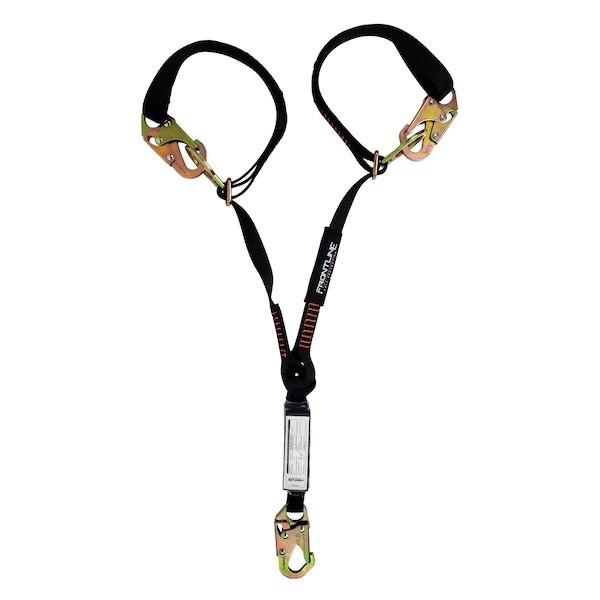 Frontline Combat 6' Tie-Back Double Leg Shock Absorbing Lanyard with Snaphooks - LPO62SADJ