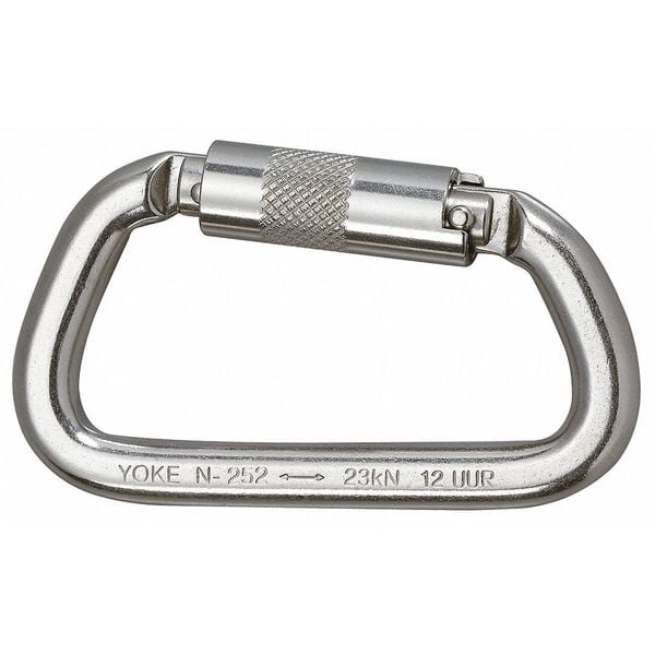 Honeywell Miller Carabiner, Double-Locking, Offset-D, 535EDGPP5K Length, 3/4" Gate Opening, Stainless Steel, Silver - SSRLC