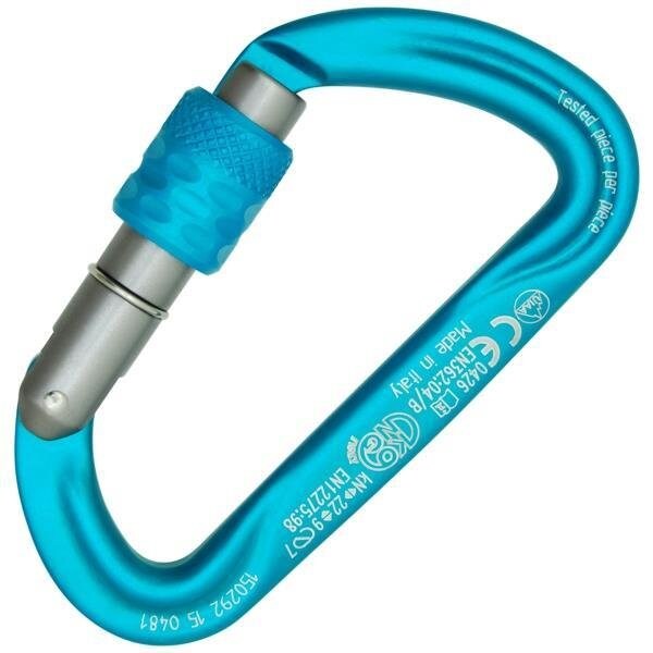 Kong Usa Asymmetric, 93 mm Length, 15 mm Gate Opening, Aluminum Alloy, Cyan/Grey/Cyan - 719HA0BDBKK