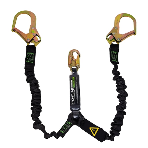Frontline Patriot 6' Double Leg Elastic Lanyard with Rebar Hook Ends - LES62R-US