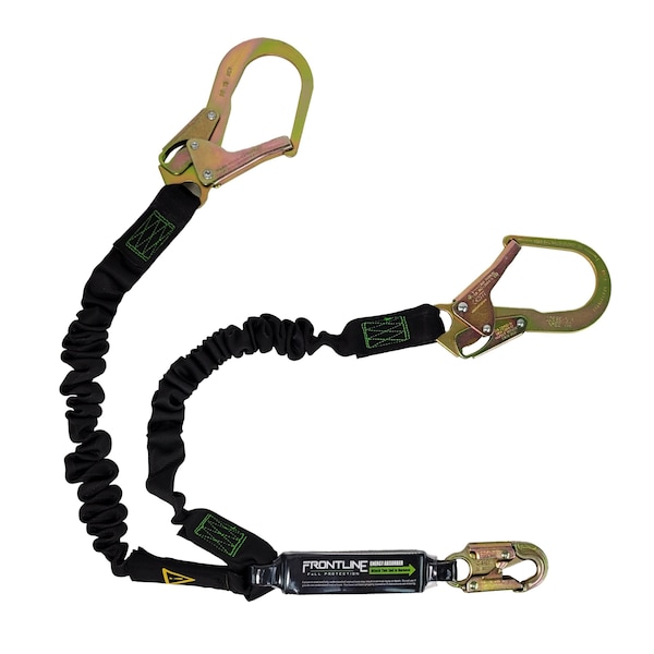 Frontline Patriot 6' Double Leg Elastic Lanyard with Rebar Hook Ends - LES62R-US