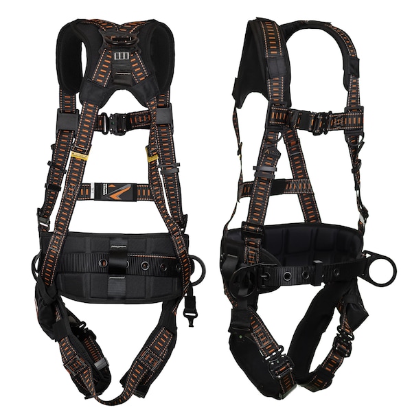 Malta Dynamics Warthog Comfort Maxx Full Body Harness, L/XL, 130-310 lb, Quick Connect Chest/ Side D-Ring - B2302