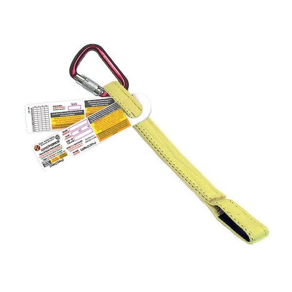 Super Anchor Safety 18" Web Lanyard w/No. 5006-Z Aluminum Carabiner & Loop End - 6009