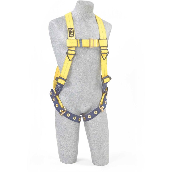 3M Dbi-Sala Delta Full Body Harness, Back D-Ring, Tongue Buckle Leg Straps, 2X-Large, Yellow/Navy - 1101253