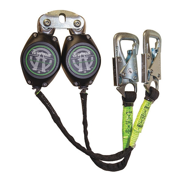Safewaze Latitude HD 7' Dual Web SRL: FS-EX313, Carabiner, 20" Tie-back, Tie-Back Snap Hooks - FS-FSP14075-W-TBH