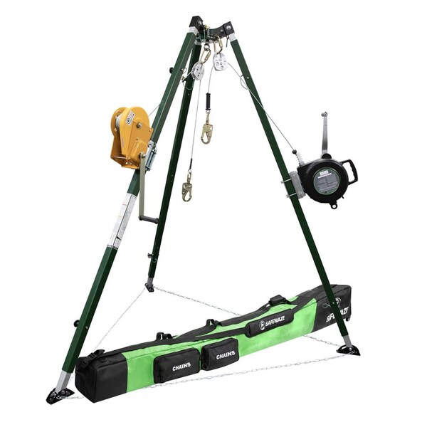Safewaze 10ft Tech Tripod Kit: 65ft Material Winch, 65ft 3-Way - 022-11035