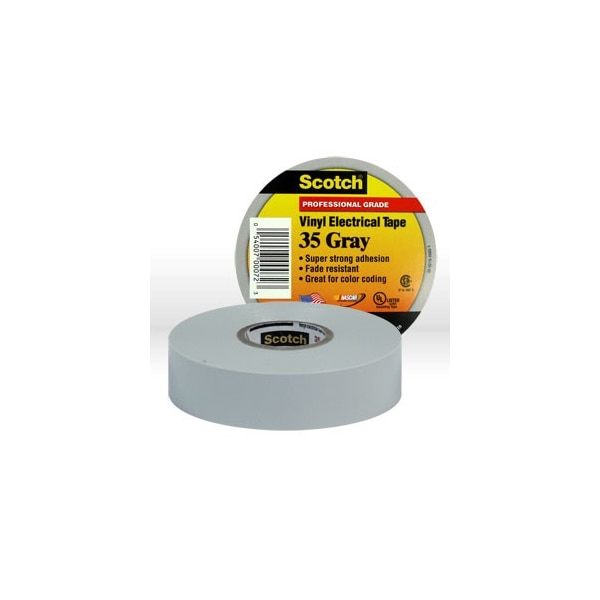 Cinta eléctrica 3M, Cinta de codificación de colores eléctricos de vinilo Scotch 35, Gris - 54007-00072