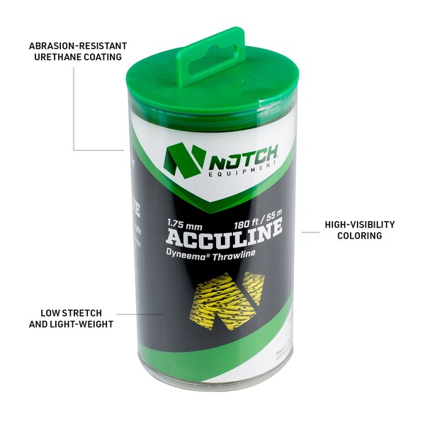 Notch Equipment Notch Acculine Throwline 1.75mm 180ft - NTL175 : NTL175-180