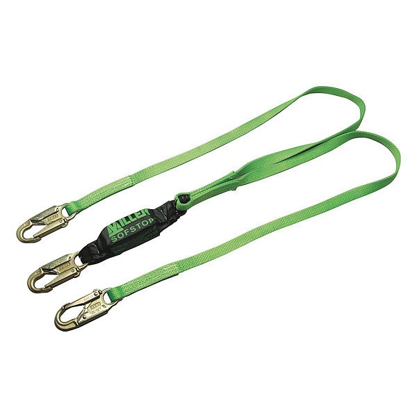 Honeywell Miller Shock Absorbing Lanyard, 6 ft., Green - 8798T-Z7/6FTGN