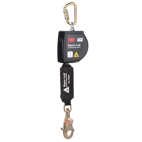3M Dbi-Sala Self-Retracting Lifeline, 420 lb Weight Capacity, Black - 3100264