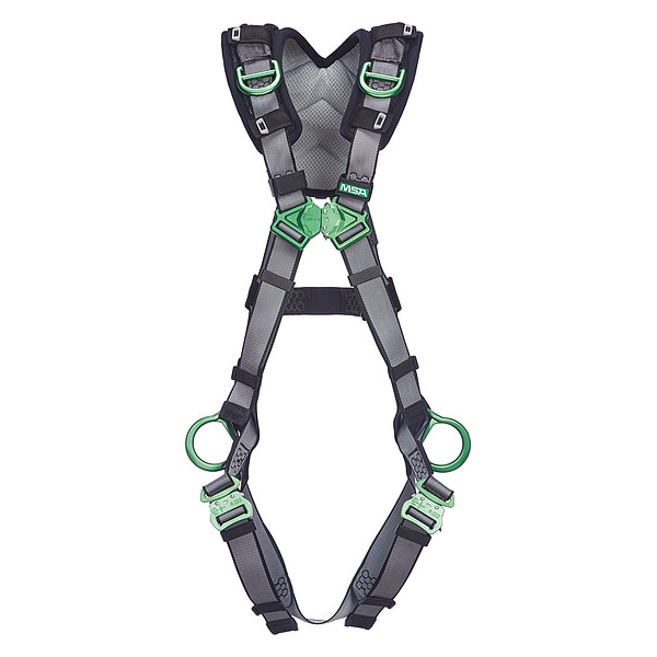 Msa Safety V-FIT Full Body Harness, 2XL, 400 lb., Quick-Connect Chest/ Quick-Connect Leg Buckles - 10194887