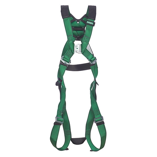 Msa Safety Fall Protection Harness, XS, 400 lb, Quick-Connect Chest/ Qwik-Fit Leg Buckles, Back D-Ring - 10207679