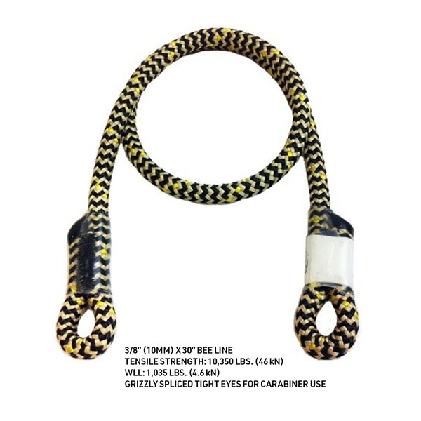 Rope Logic Bee Line 10mm x 30 inch G Spliced Eye & Eye Prusik Cord - 31296