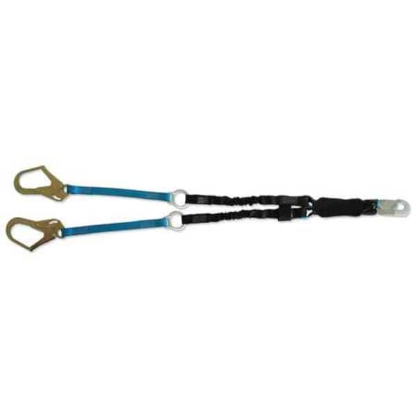 Tractel Shock Absorbing Lanyard, 4 ft. 6" to 6 ft., Black, Blue - CAY226H/R