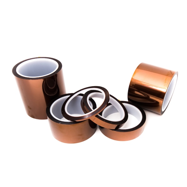 Cinta de Kapton antiestática de alta temperatura ESD de Bertech, 6 pulgadas de ancho x 36 yardas de largo, color ámbar - KPTLS-6