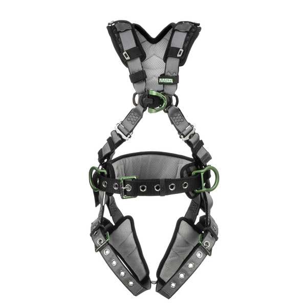 Msa Safety V-FIT Full Body Harness, XL, 400 lb., Quick-Connect Chest/ Tongue Leg Buckles - 10195142