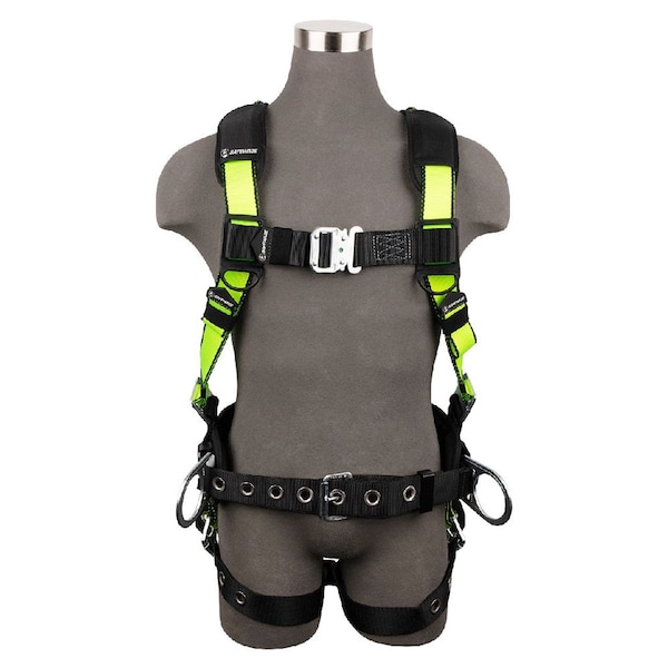 Safewaze PRO Construction Harness: 3D, QC Chest, TB Legs, Fixed Waist Pad - FS170-QC