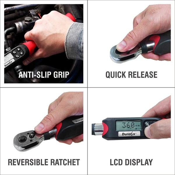 Durofix 1/2" Digital Torque Wrench (9.9 to 99 ft-lbs) RM601-4 - RM601-4