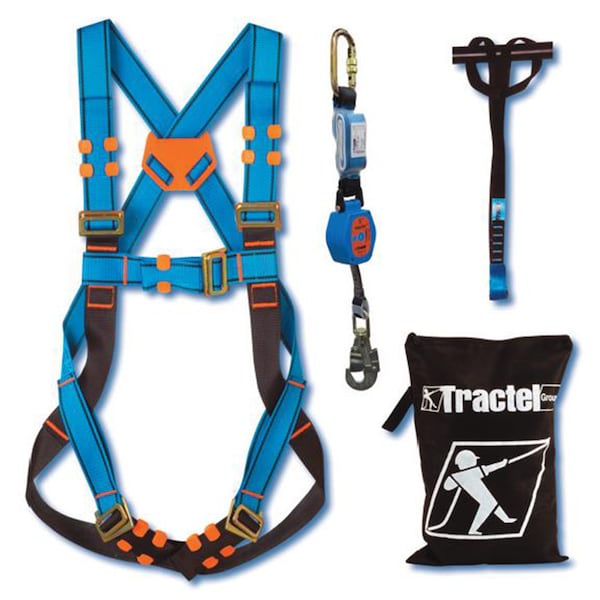 Tractel Shock Absorbing Lanyard, 6 ft., Blue and Black - KIT-B01K