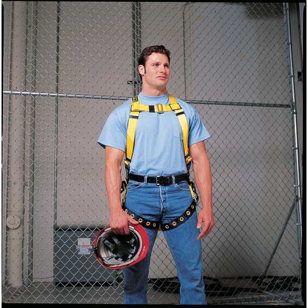 3M Dbi-Sala Delta Full Body Harness, Vest, 420 lb Wt Capacity, Mating Chest Strap, Steel, Yellow, Universal - 1102000