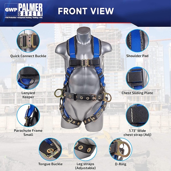 Palmer Safety L, 310 lb., Quick Connect Chest/ Yes Leg Buckles - H222101123LG