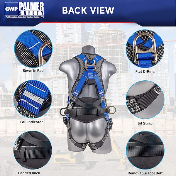 Palmer Safety L, 310 lb., Quick Connect Chest/ Yes Leg Buckles - H222101123LG