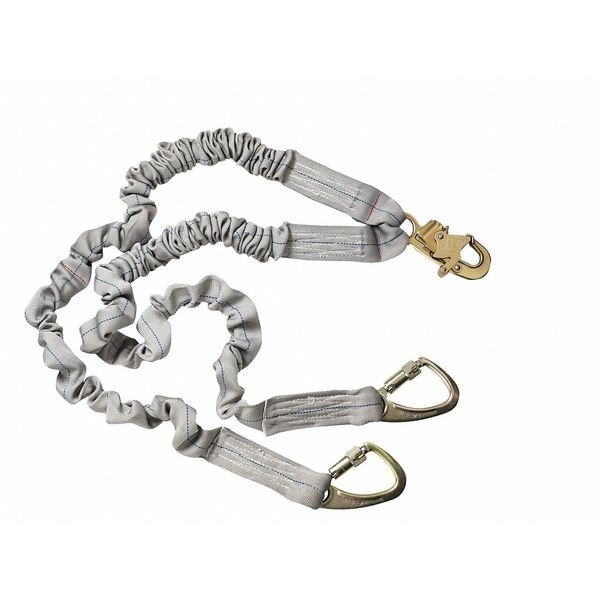 3M Dbi-Sala Shock Absorbing Lanyard, 6 ft., Gray - 1244675