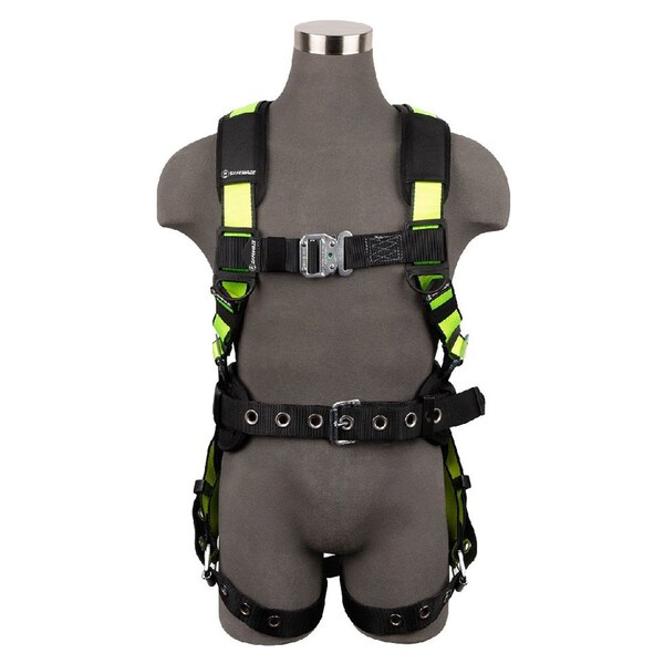 Safewaze PRO Construction Harness: 1D, QC Chest, TB Legs, Fixed Waist Pad - PRO52