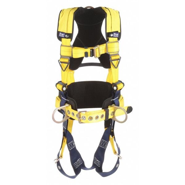 3M Dbi-Sala Full Body Harness, M, 420 lb., Friction / Pass-Through Chest/ Friction Leg Buckles - 1101457
