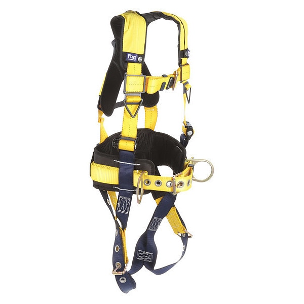 3M Dbi-Sala Full Body Harness, M, 420 lb., Friction / Pass-Through Chest/ Friction Leg Buckles - 1101457