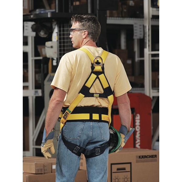 3M Dbi-Sala Full Body Harness, M, 420 lb., Friction / Pass-Through Chest/ Friction Leg Buckles - 1101457