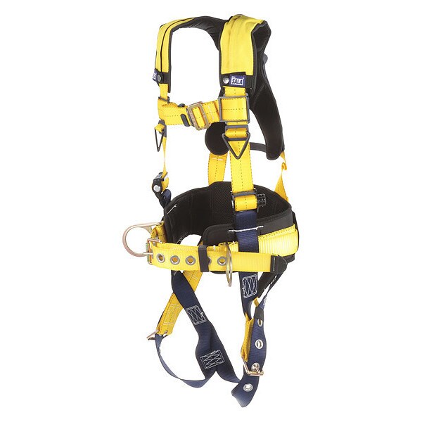 3M Dbi-Sala Full Body Harness, M, 420 lb., Friction / Pass-Through Chest/ Friction Leg Buckles - 1101457
