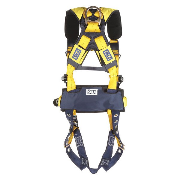 3M Dbi-Sala Full Body Harness, M, 420 lb., Friction / Pass-Through Chest/ Friction Leg Buckles - 1101457