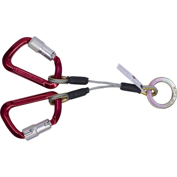 Super Anchor Safety 2-D Lanyard + 2ea No 5006-Z Aluminum Auto Lock Carabiners - 6515-CA