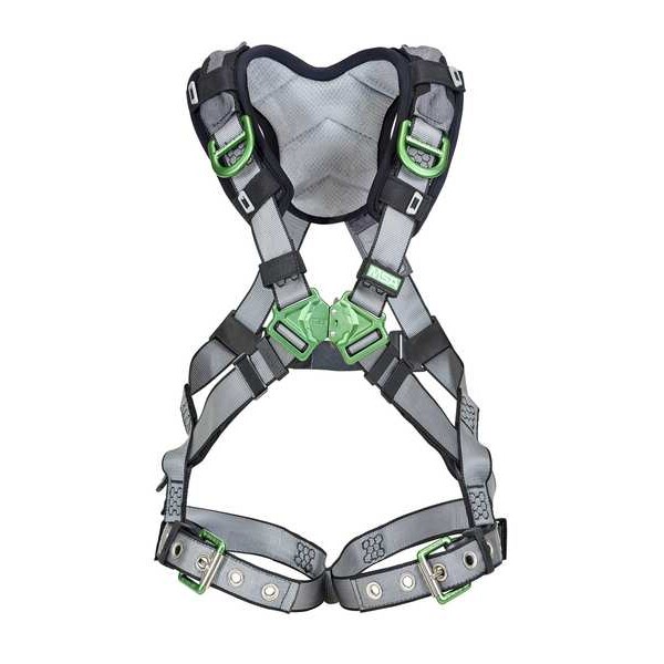Msa Safety V-FIT Full Body Harness, XL, 400 lb., Quick-Connect Chest/ Tongue Leg Buckles - 10194938