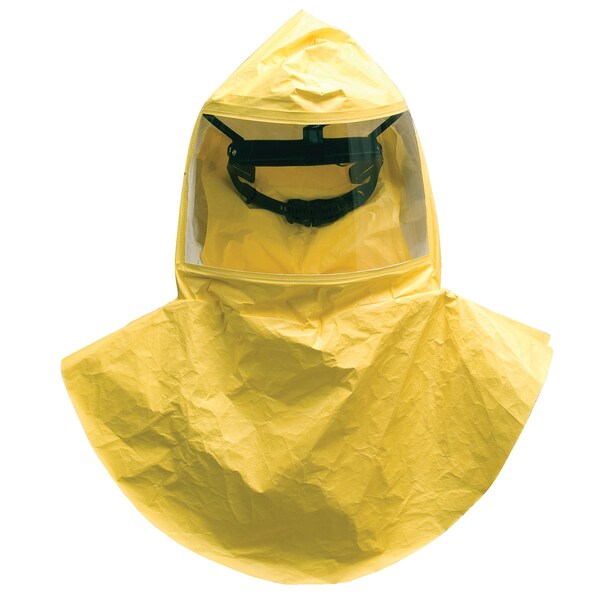 Msa Safety Tychem QC Hoods, 20 Pack, Single Bib, Yellow, Thread Connector, Less Suspension - 10095748
