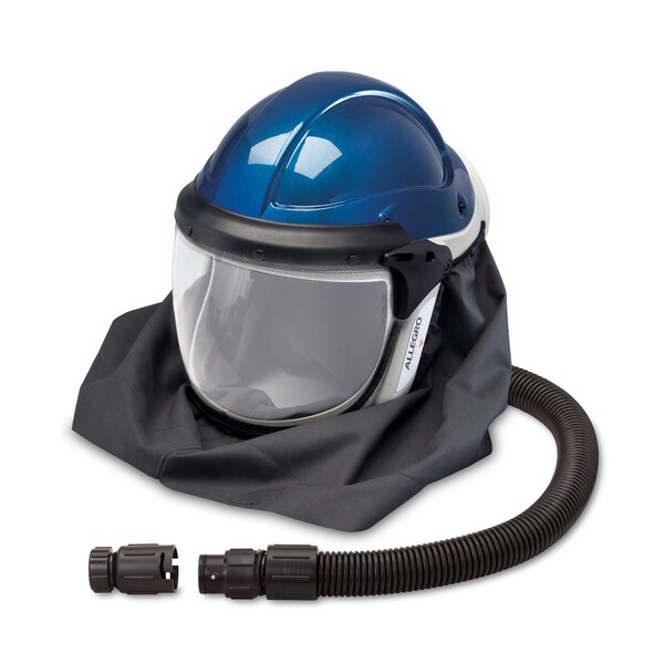 Allegro Industries Deluxe Supplied Air Shield/Helmet w/Air Temperature Controller, Blue - 9904-HC