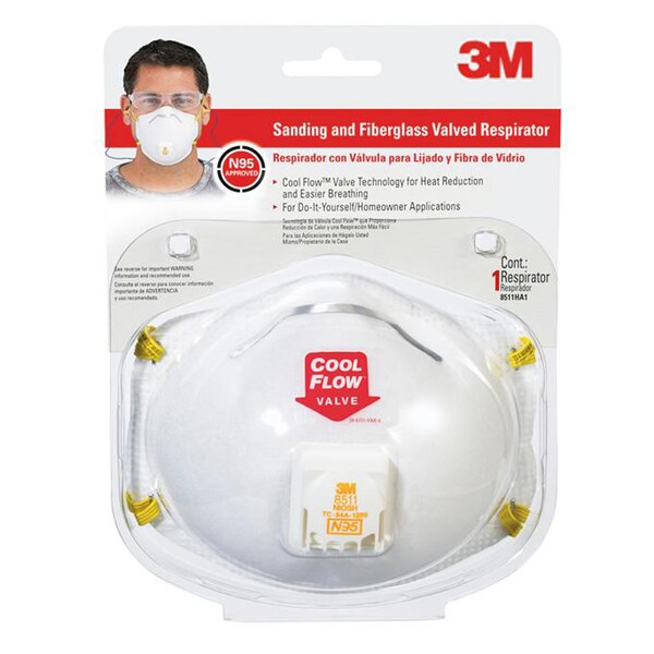 3M Tekk Protection Sanding and Fiberglass Valved Respirator - 8511HA1-C