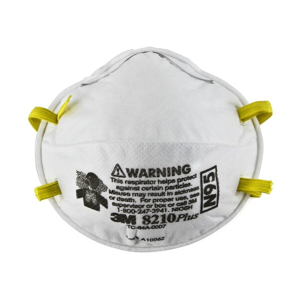 Scotch 3M N95 Paint Prep Cup Disposable Respirator White One Size Fits All 2 pc - 8210P2-DC