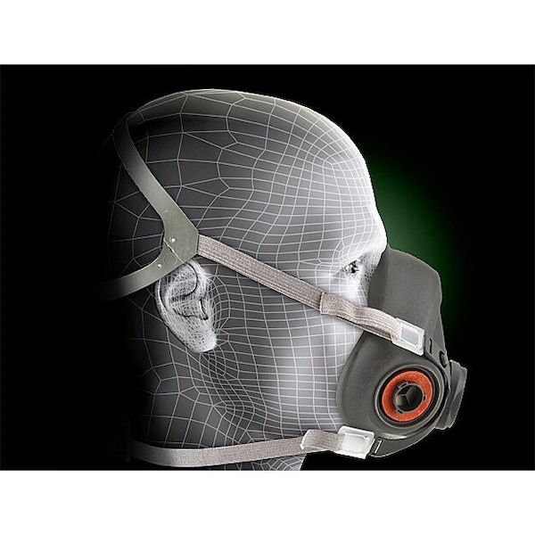 3M Half Mask Respirator Kit:  Includes 4 Filters, Nuisance Organic Vapor/P100, 6000 Series, Size L - 6AP71-5WYZ6