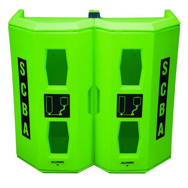 Allegro Industries Hi-Viz Green Dual SCBA Wall Case - 4350
