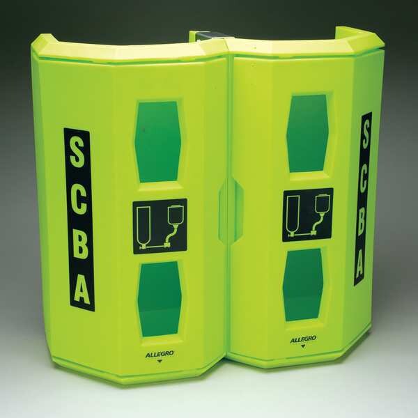 Allegro Industries Hi-Viz Green Dual SCBA Wall Case - 4350
