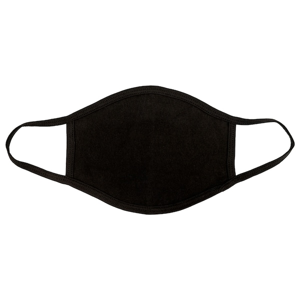 Safe Handler Reusable 2 Ply Cotton Washable Kids Face Mask, Black (6-Pack) - BLSH-ES02-RCFMK-6