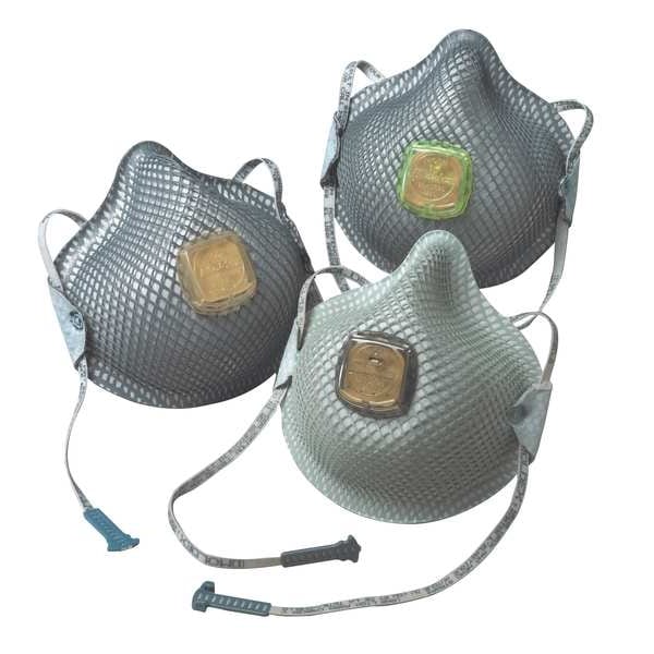 Moldex Disposable Respirator, Nuisance Acid Gas, R95, Molded, Dual, Non-Adjustable, Molded Nose Bridge, M - 2940R95