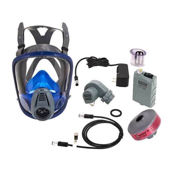 Msa Safety PAPR System, 3100, Full Facepiece, Mask-Mount, 4 Point, M - 10095182